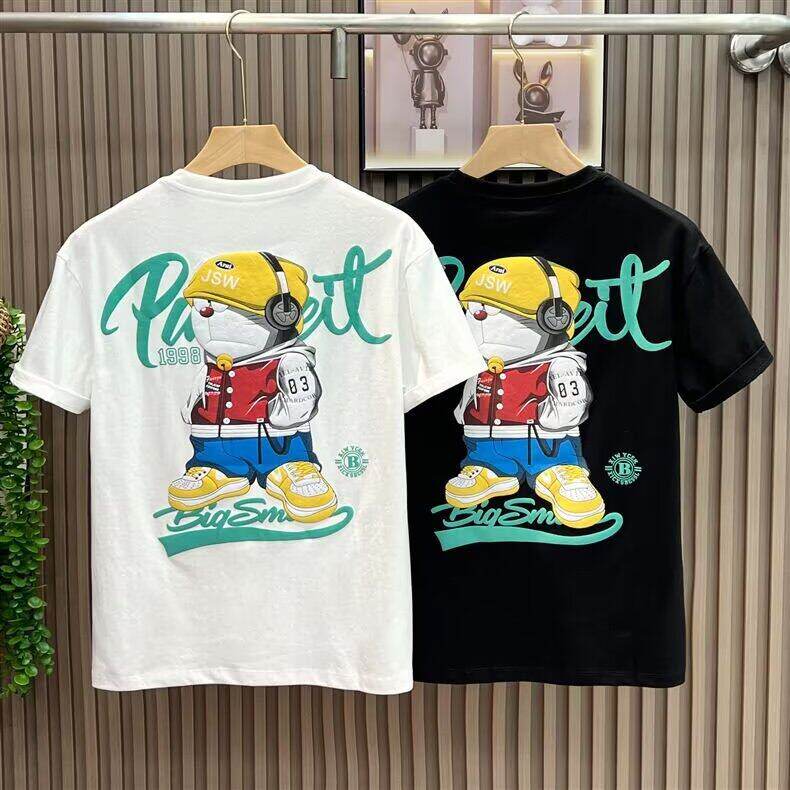 2025夏季日系动漫叮当猫印花青少年休闲情侣百搭圆领短袖学生百搭，男装衬衫，星座506A