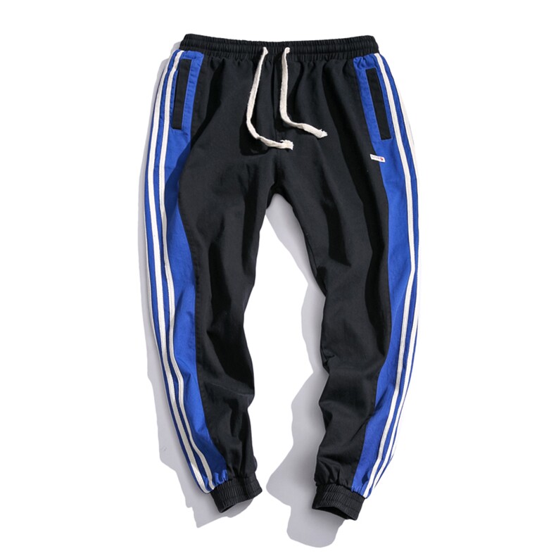 2019冬季日系大码男宽松条纹束脚加绒休闲长裤K8191-P65,男装休闲裤,电商A001