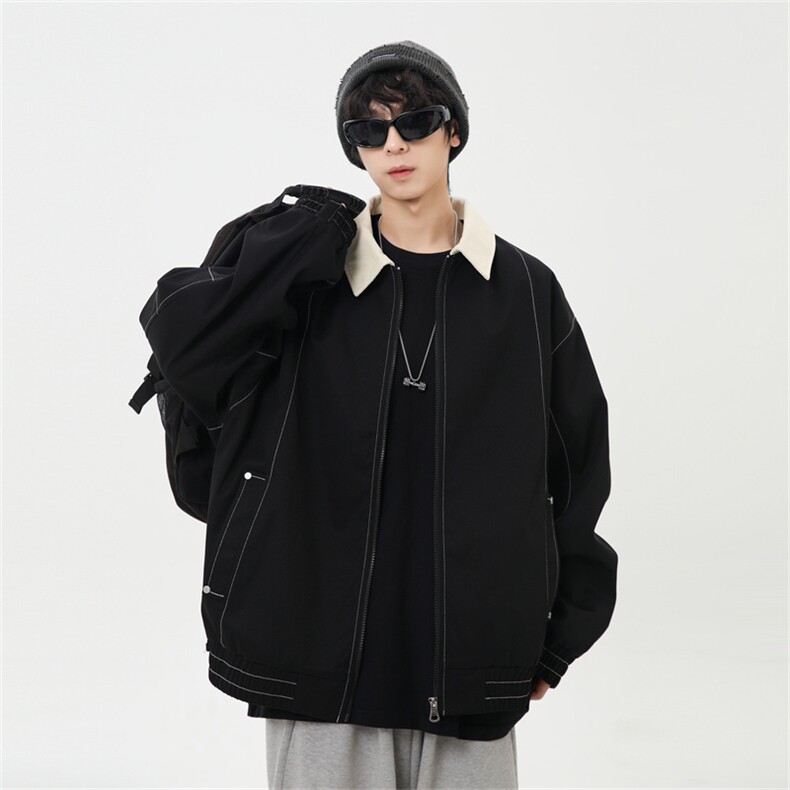 秋季休闲痞帅工装翻领夹克潮流外套得物二开XZ301b-2-JK2585P78图片