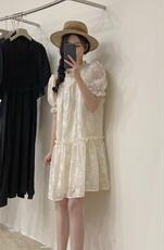 韩版蕾丝连衣裙，女装连衣裙，唇蔻