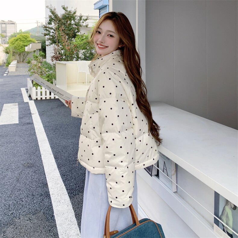 主推款款大货已出冬季韩系波点立领棉衣P185K288,女装棉衣/棉服,2C295