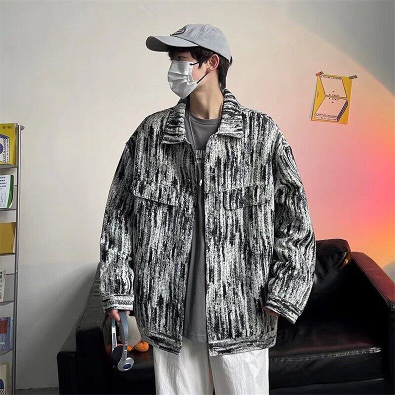 炸街牛仔外套男春秋潮牌ins港风嘻哈夹克春季潮流痞帅感上衣,男装夹克,星座506A