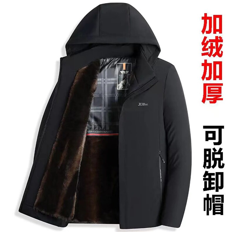 抖音2025男士冬季羽绒棉服中老年加绒加厚派克服男士3687-P60,男装棉衣,星座1402-3