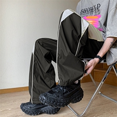美式小众机能冲锋裤拼色休闲运动裤男女直筒宽松阔腿裤GC840-P38，男装休闲裤，星座1008