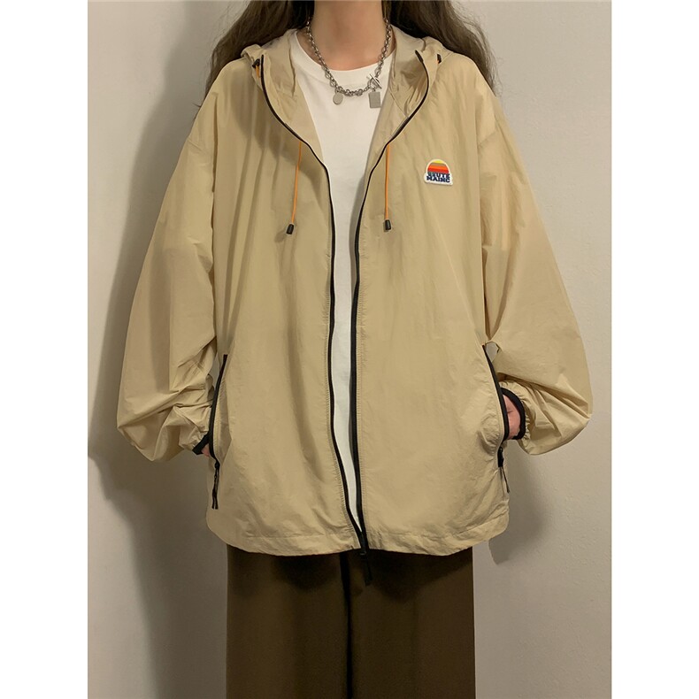 中性风黄灯撞色彩虹硅胶点缀防晒衣女潮牌防晒服男FS77001P65控88,男装夹克,星座226-1