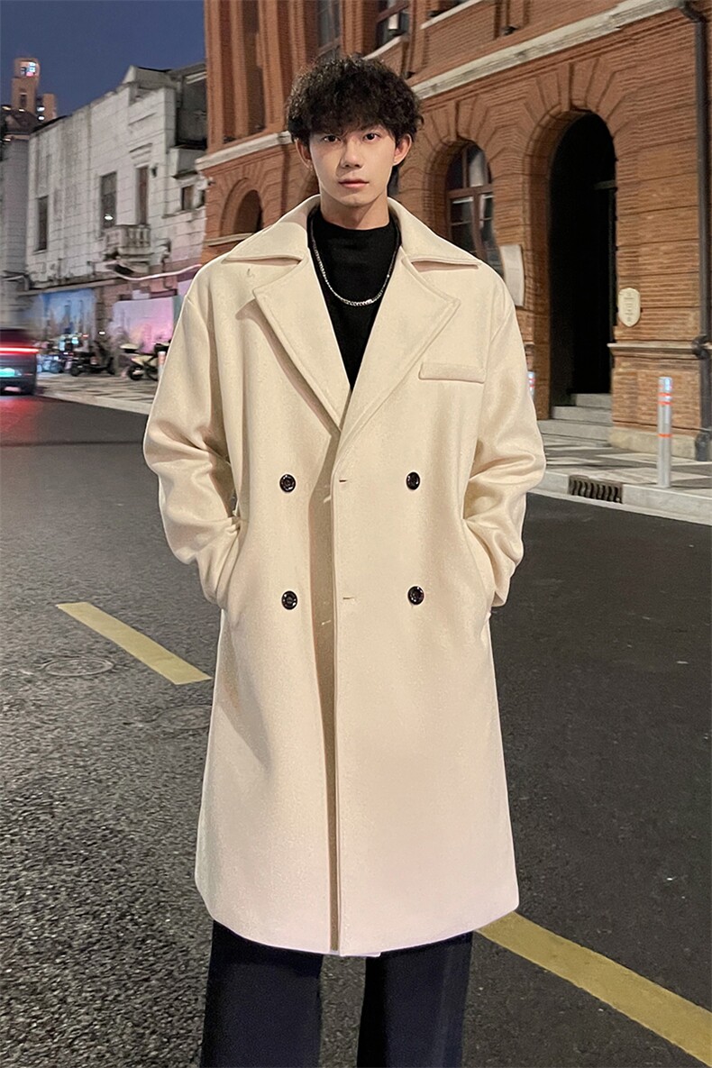 秋冬新款毛呢大衣男潮流ins韩版风衣外套宽松MN9571/P100加棉P110,男装风衣,电商B316