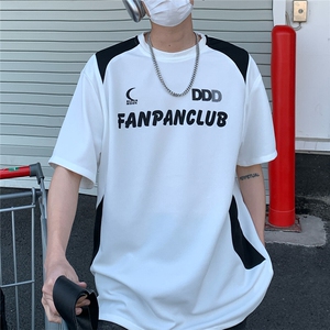 2026夏装新款薄款宽松拼接短袖印花五分袖T恤 T6603/特P30 白色图片