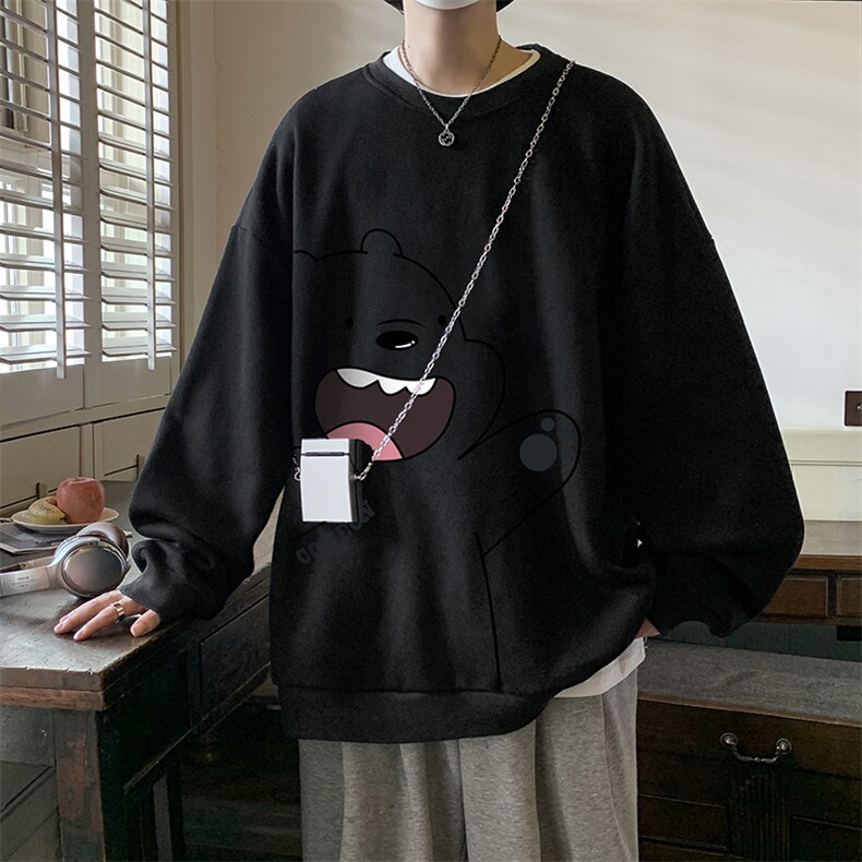 圆领卫衣男大码加厚加绒长袖t恤男S6131-P28加绒款-P33,男装卫衣,电商A040