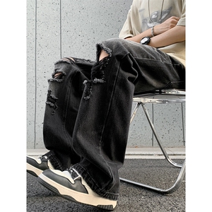 B221 美式ins高街暗黑小众夏季重工艺破洞牛仔裤LK24179-P60 控78图片