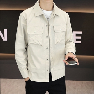 春季新款男士翻领潮流休闲百搭夹克上班族外套上衣3063P72图片