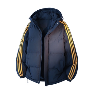 冬季潮流条纹五防立领加绒加厚棉衣情侣撞色棉服外套MY8899-p78图片