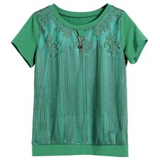 韩版潮流时尚百搭休闲显瘦气质优雅修身短袖2021年夏季，女装T恤，丽影随形