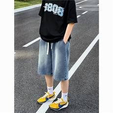 星空纹牛仔裤大裤衩B342-DK2025-特P32控59，男装牛仔裤，电商B342