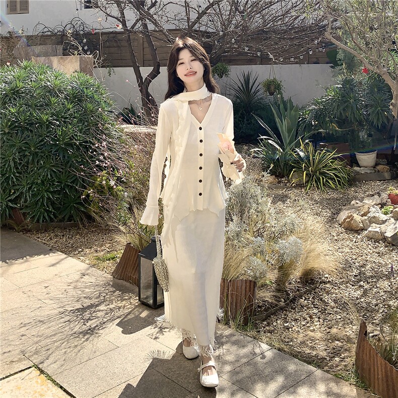 【现货】春季新品定制轻熟气质带流苏三件套2C300-2570-P165-K268,女装套装/套裙,2C300