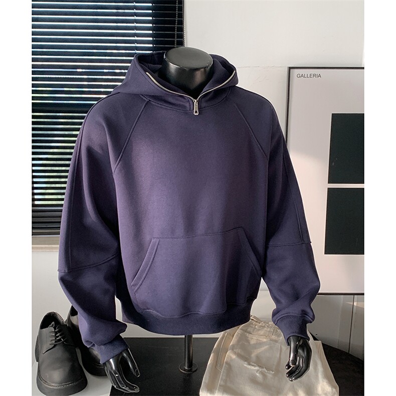 重磅boxy短款全棉450克拉链连帽卫衣套头外套男RH5314-P53,女装短外套,星座610B-1