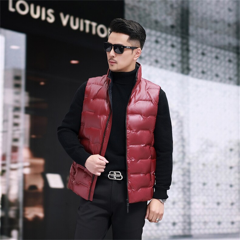 防水黑金羽绒服马甲男士秋冬立领无袖外穿90鸭绒时尚休闲坎肩背心,男装背心/马甲,钱塘723