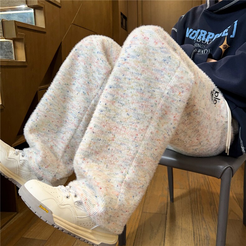 ！2025秋冬新款男士加厚直筒裤百搭情侣长裤WK2108特P40,男装休闲裤,电商B220