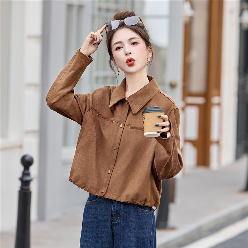 2025早秋新款时尚休闲短款外套女洋气显瘦减龄小个子百搭上衣，女装短外套，浙宝029