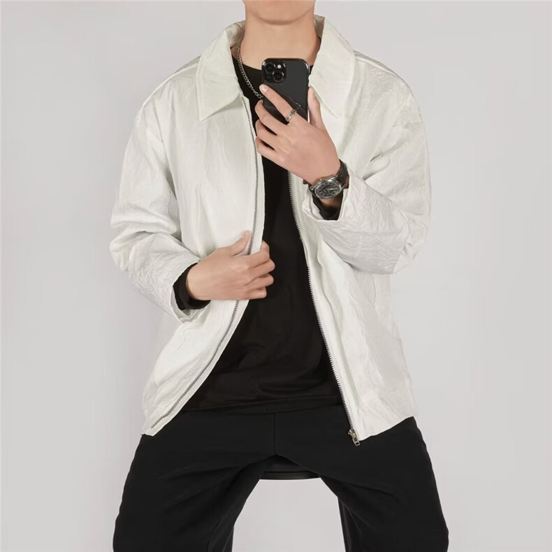 高级感韩版宽松翻领短款工装夹克男士2024春WM24-P60,男装夹克,星座1109-3
