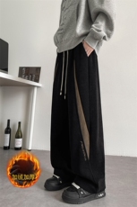 加绒加厚电脑刺绣欧棉绒超细条休闲裤男宽松直筒拖地裤7661-P63，男装休闲裤，电商C305A