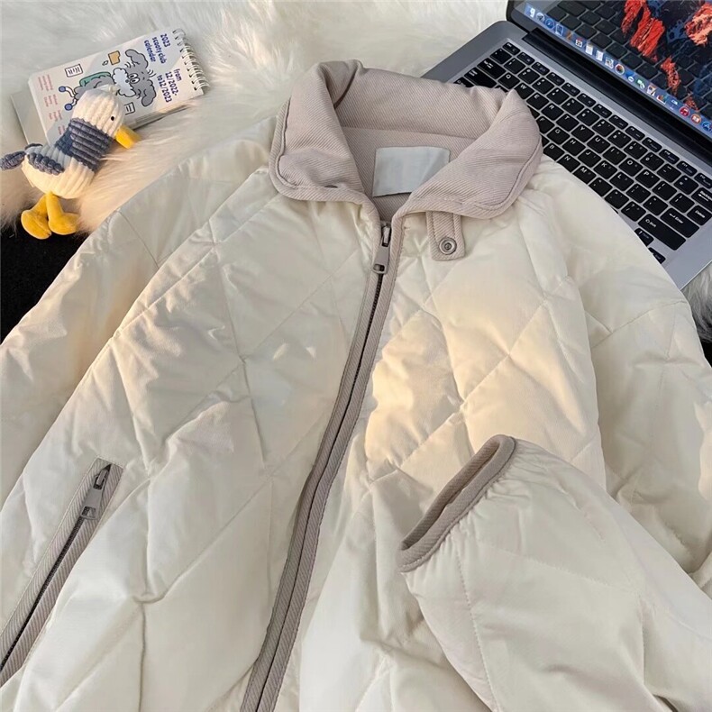 羽绒棉服女秋冬夹棉2024新款棉袄学生冬季菱格外套B1012P85,男装棉衣,星座1116-2