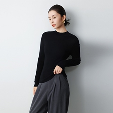 一线成衣秋季新款简约纯色百搭时尚半高领打底衫，女装羊毛衫，清联羊绒