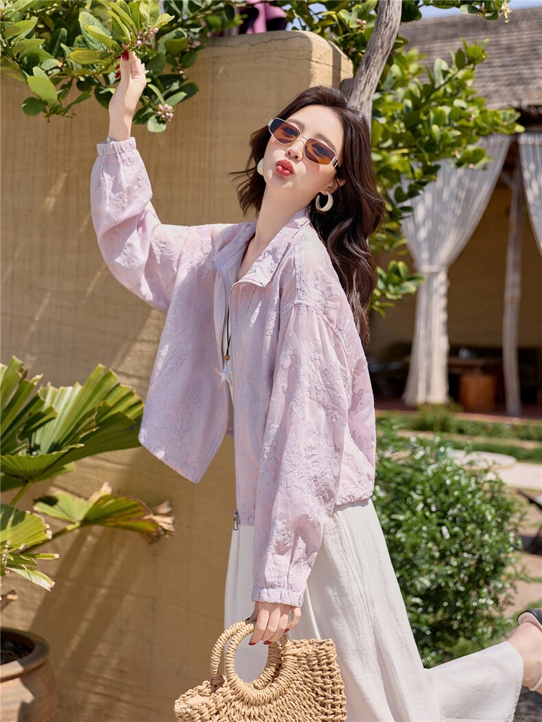 2026夏季新款女刺绣蕾丝透气防晒衣外套上衣,女装防晒衣,可可小西