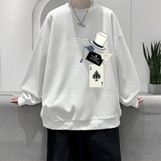 5XL华夫格卫衣男大码胖子圆领长袖t恤HW76373-P30加绒款-P40，男装卫衣，电商A040