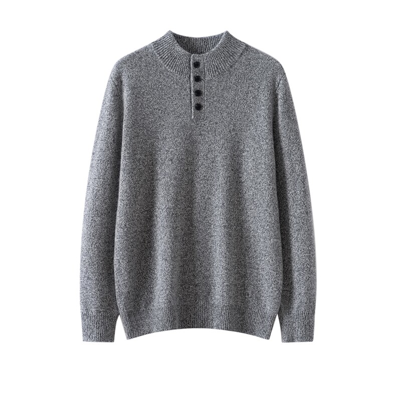 2025年秋季新款百搭七针花纱系扣，男装羊绒套衫，榆莲羊绒