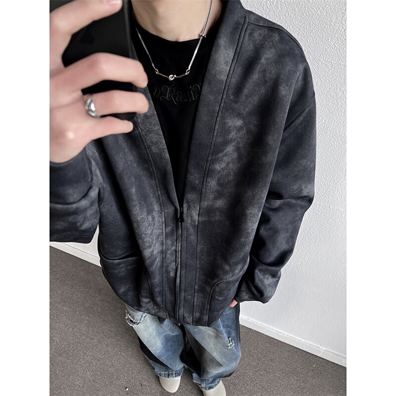 春季扎染卫衣潮牌开衫卫衣外套6001特P45控78，男装卫衣，电商A309