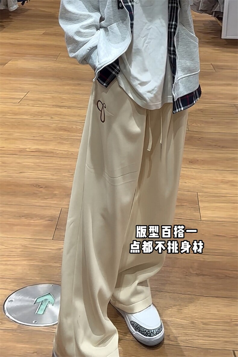 特批P30无差价秋新抖音刺绣直筒阔腿裤男潮流舒适休闲裤K1958,男装休闲裤,电商A001
