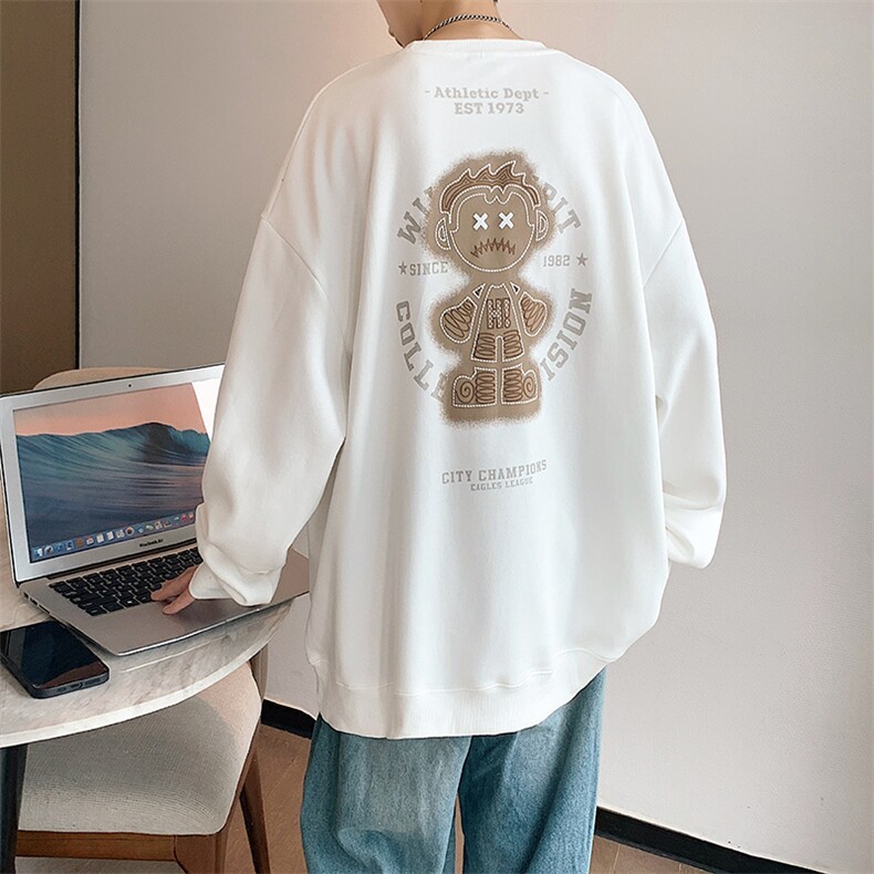 春秋新款牛奶丝圆领港风卫衣男女休闲百搭MYY-W6020-P45控69图片