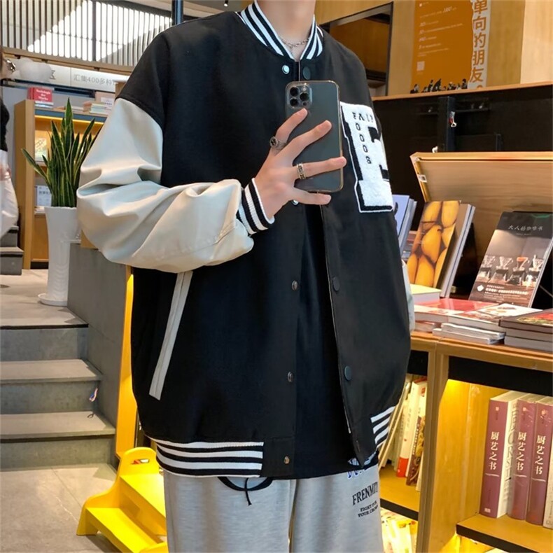 棒球服外套男潮牌ins春季新品美式潮流嘻哈高街宽松夹克J5748-p65,男装夹克,星座1008-1