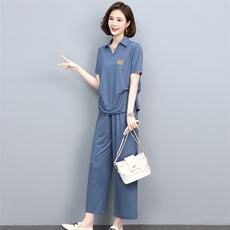 2022夏季时尚简约大方气质优雅显瘦休闲修身套装，女装套装/套裙，独衣靓