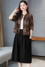 时尚潮流套装/套裙舒适休闲2021年夏季五分袖优雅气质，女装套装/套裙，悠米