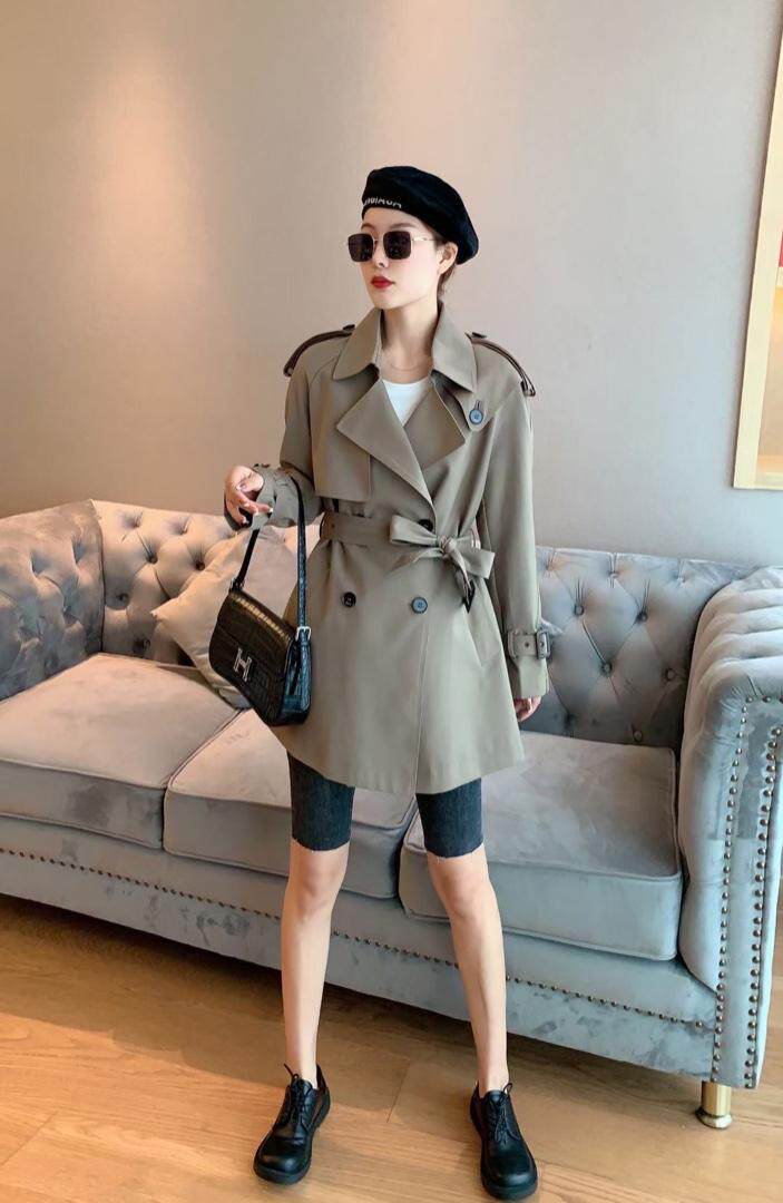 一手长大气收腰风衣，女装风衣，YO\VLF雅洛菲