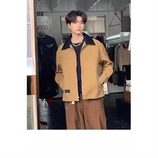 网络图现货潮牌痞帅原版高质量纯棉登山布拼皮夹克JK982-P66，男装夹克，星座715-7