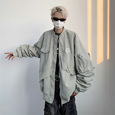 设计感飞行员外套男女秋季ins潮牌宽松百搭情侣工装夹克J8529-p58，男装夹克，星座1008-1