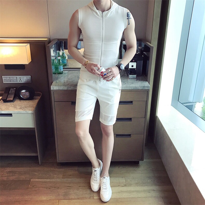 套装 休闲 加绒 春季 青春流行 连帽 潮 纯色 修身型 套头 青少年 图片