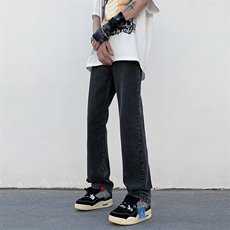 B221美式ins高街暗黑小众印花修身小脚牛仔裤LK23059-P60控78，男装牛仔裤，电商B221