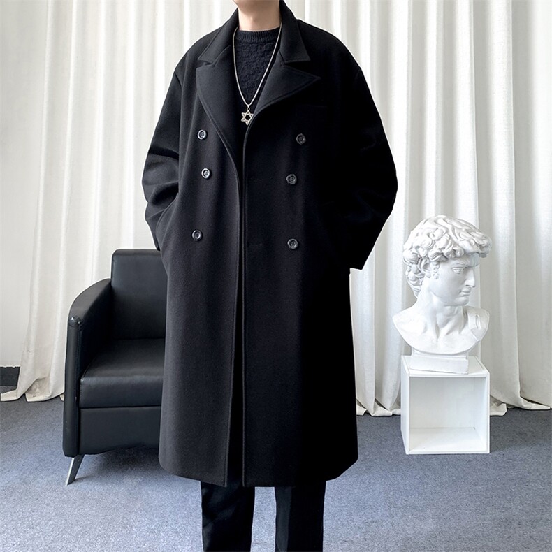 【大货2W件】得物精品毛呢大衣男中长款风衣男长款F36批115爆景A，男装风衣，星座401