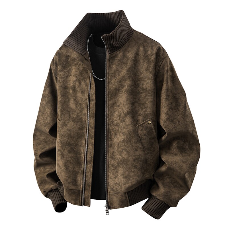 2026春季新款得物品质休闲皮夹克飞行服皮衣男防外套26183-60，男装夹克，星座1402-2