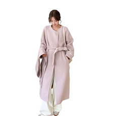 现货手工缝制70羊毛双面呢大衣配围巾210-F651-P270-K398，女装双面呢大衣，浙宝210（原浙宝191）