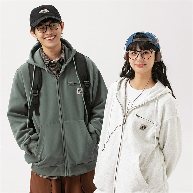 2026春季新款男装日系潮牌宽松连帽卫衣开衫休闲外套WY578-F96,女装短外套,电商A101（原外27）
