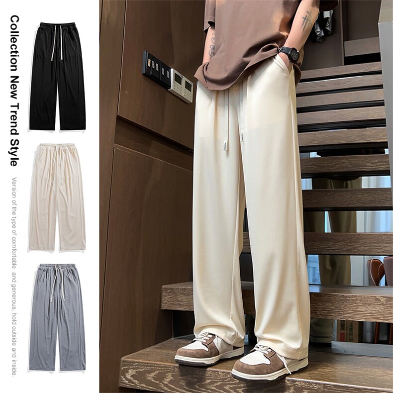 夏季速干冰丝裤直筒宽松高级垂感短裤潮松紧休闲裤 A436-610-P40图片