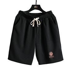 MK37237-P15冰丝短裤男士大码宽松休闲五分裤男运动中裤网格，男装休闲裤，电商A040A