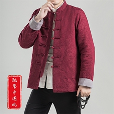 冬季现货风男装棉衣唐装加厚保暖复古大码提花外套8686-P150，男装棉衣，星座1105-3