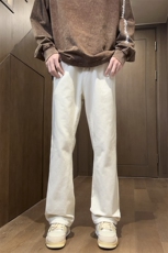 2024春夏修身直筒vibe风黑色秋季裤子显瘦微喇裤D321-NK941-P60，男装休闲裤，电商D321