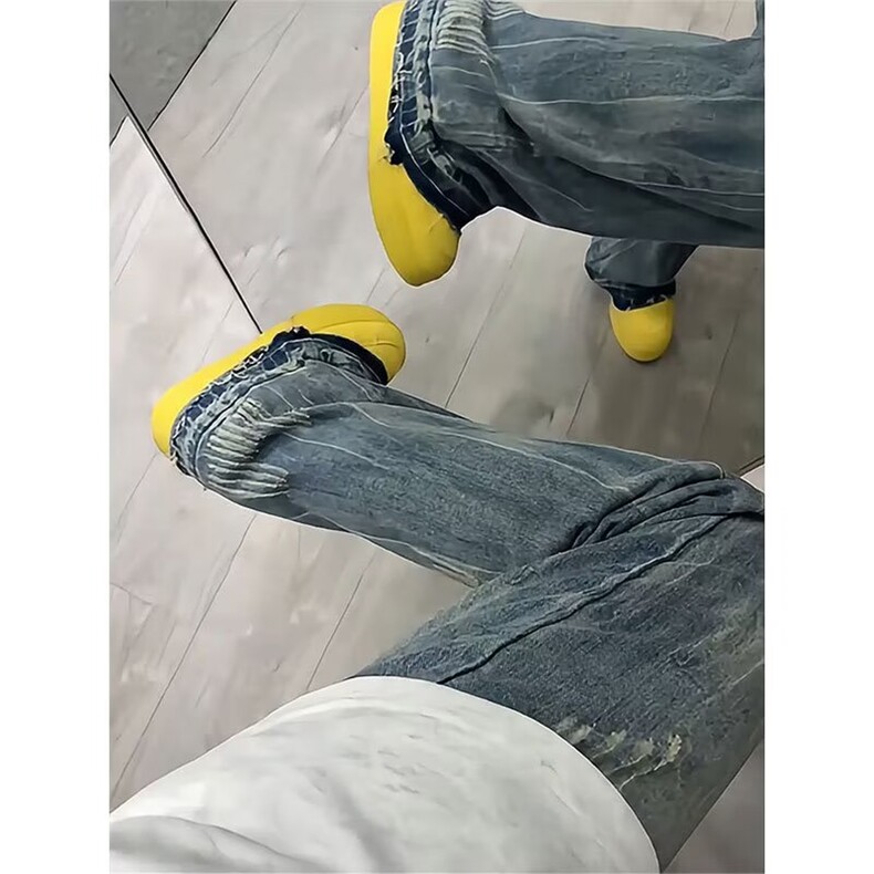 水洗牛仔裤男款美式潮牌高街vibe裤子cleanfit直筒长裤LA4644-P48图片