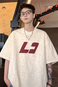 ！2026夏季新款男士发泡立体印花潮牌碎花短袖T2530特P28图片